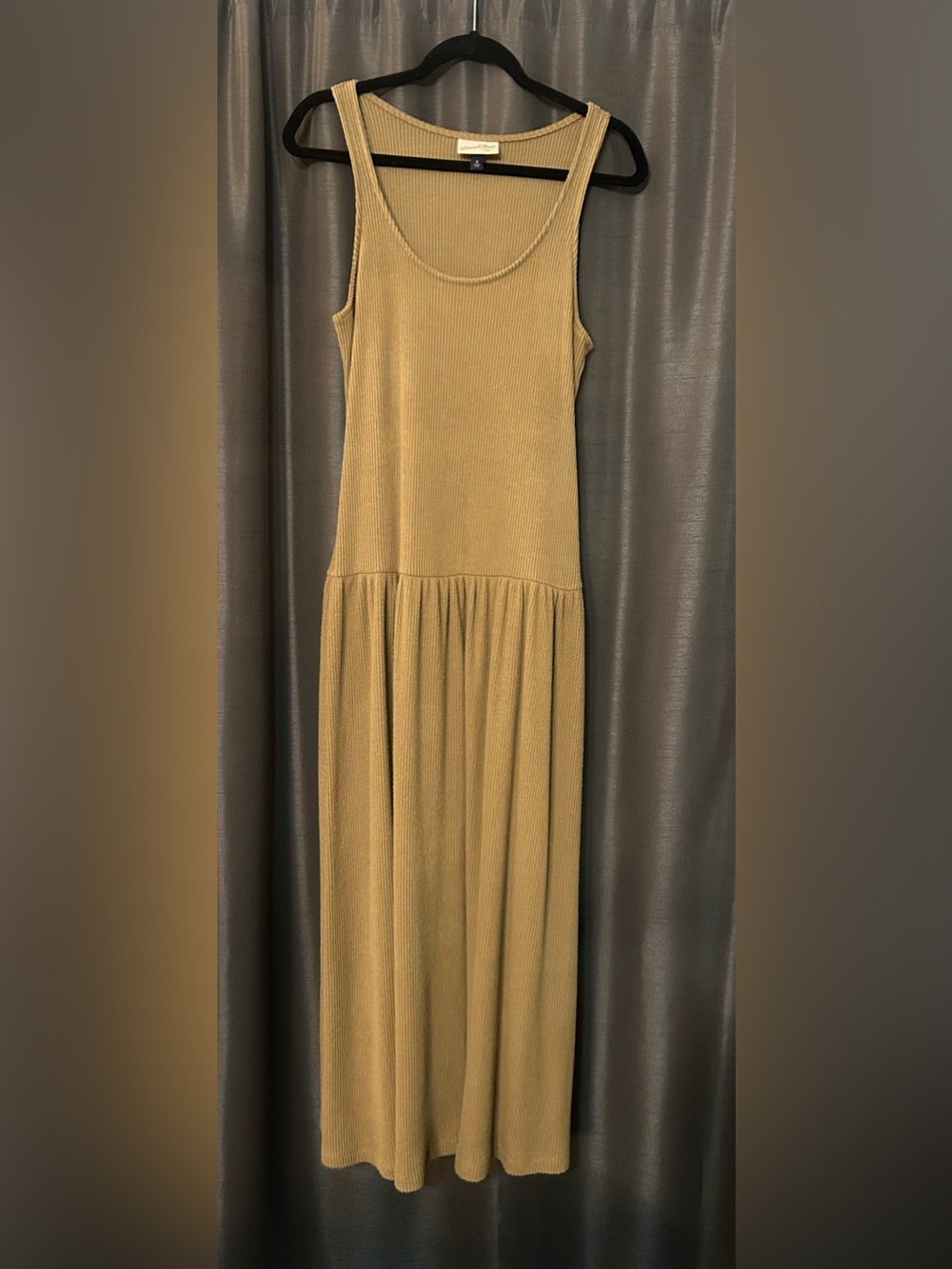 Universal Thread Sleeveless Ribbed Maxi Dress in Camel Tan